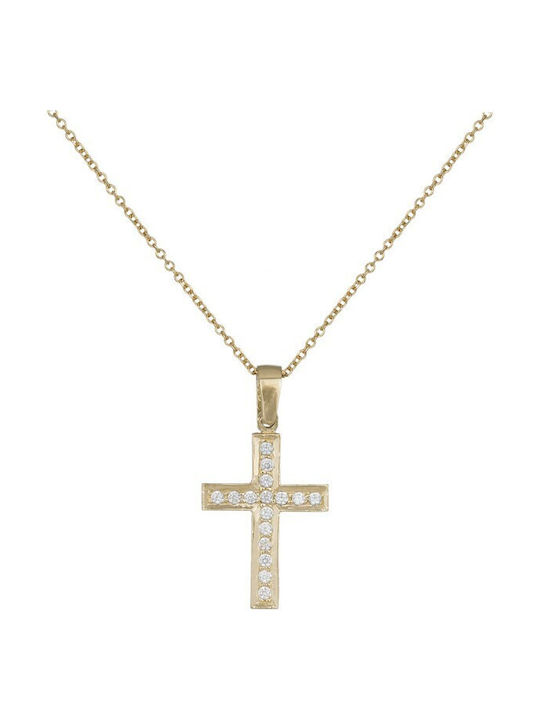 Gold Kreuz 9K mit Kette