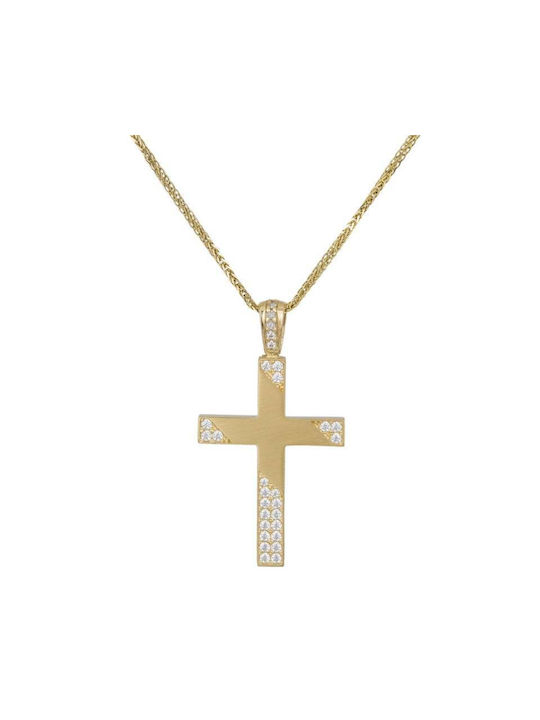 Damen Gold Kreuz 9K mit Kette