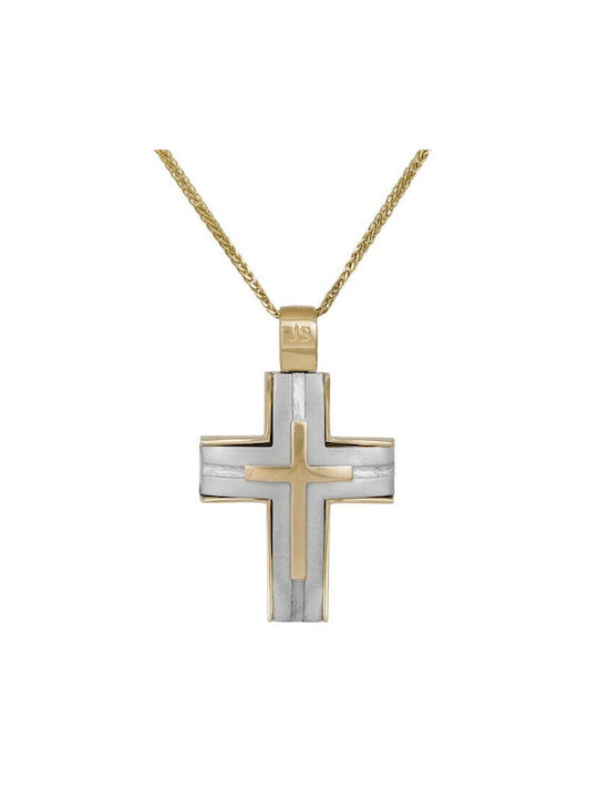 Herren Gold Kreuz 18K mit Kette