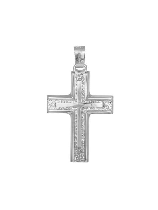 Men's White Gold Cross 9K