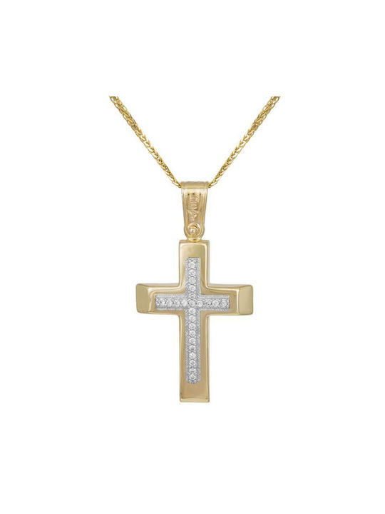 Damen Gold Kreuz 9K mit Kette