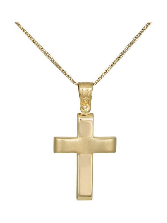 Men's Gold Cross 9K with Chain