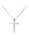 Women's White Gold Cross 18K with Chain