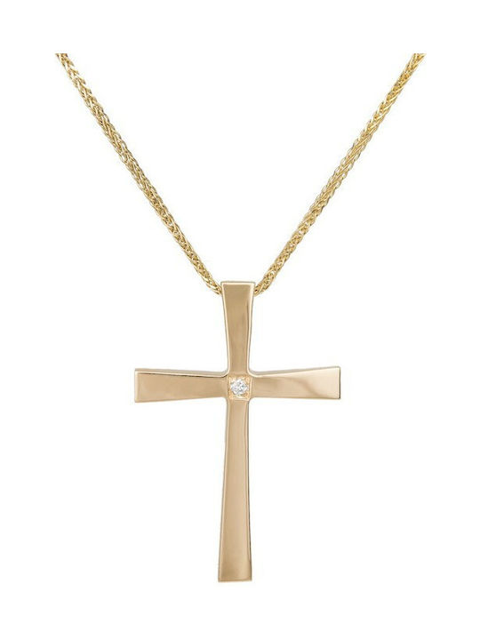 Damen Gold Kreuz 18K mit Kette