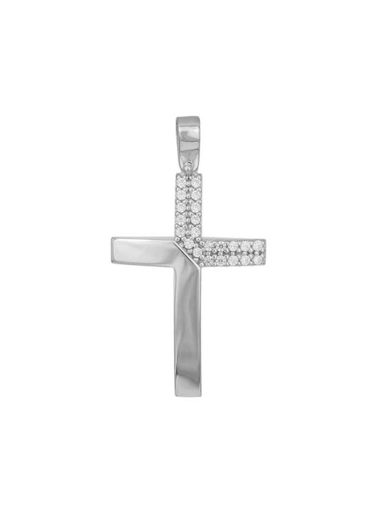 Women's White Gold Cross 9K