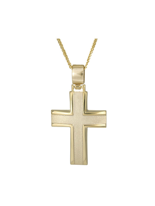 Herren Gold Kreuz 9K mit Kette