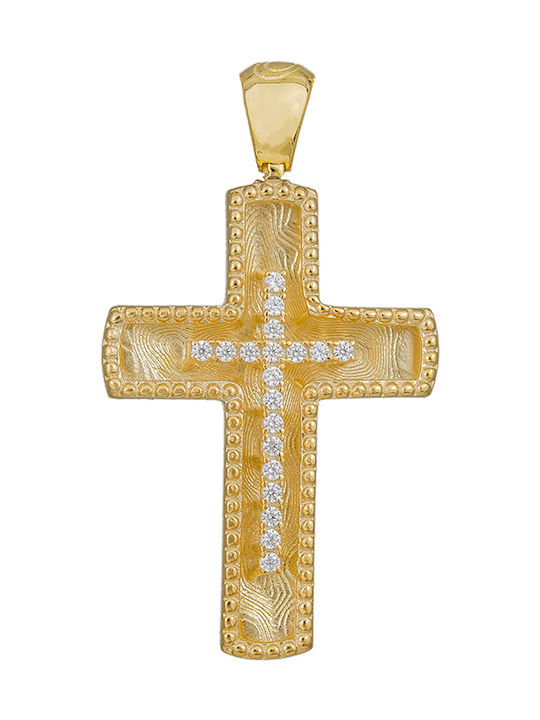 Damen Gold Kreuz 14K Beidseitig