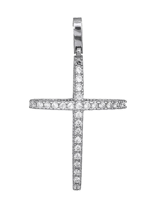 Damen Weißgold Kreuz 14K