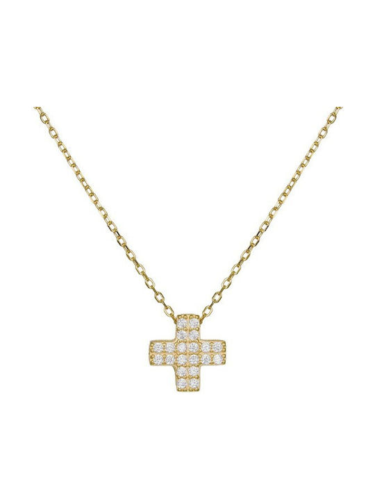 Cross from Gold Plated Silver with Chain