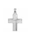 Men's White Gold Cross 14K