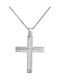 Men's White Gold Cross 14K with Chain