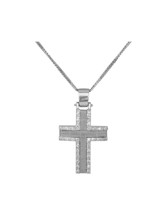 Damen Gold Kreuz 14K mit Kette