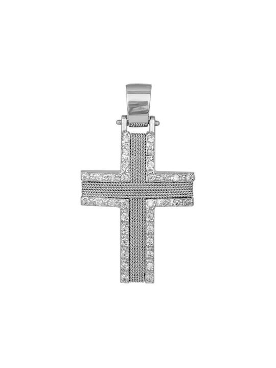 Damen Weißgold Kreuz 14K