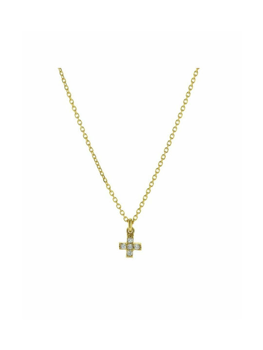Cross from Gold Plated Silver with Chain