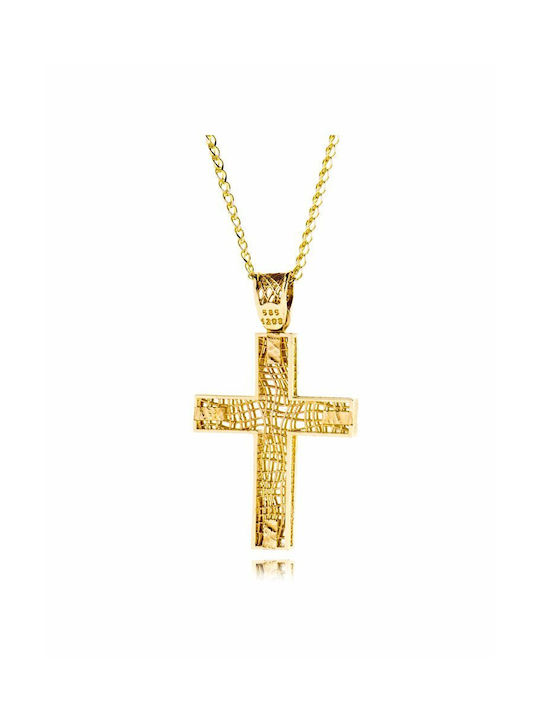 Gold Kreuz 14K mit Kette