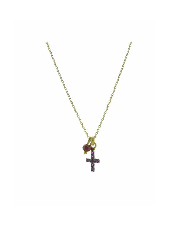 Cross from Gold Plated Silver with Chain