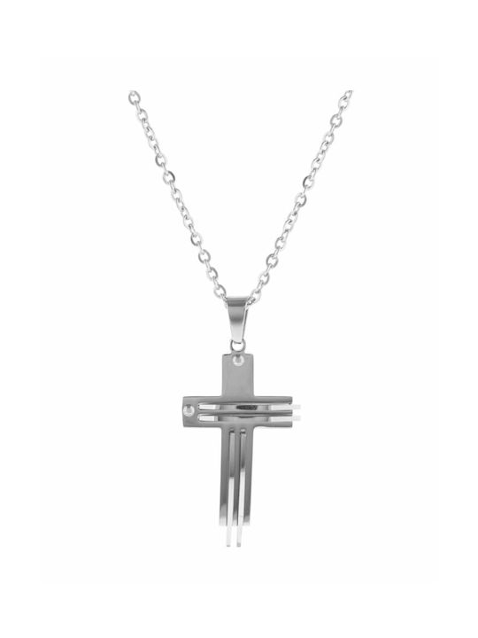 Men's Cross from Steel with Chain