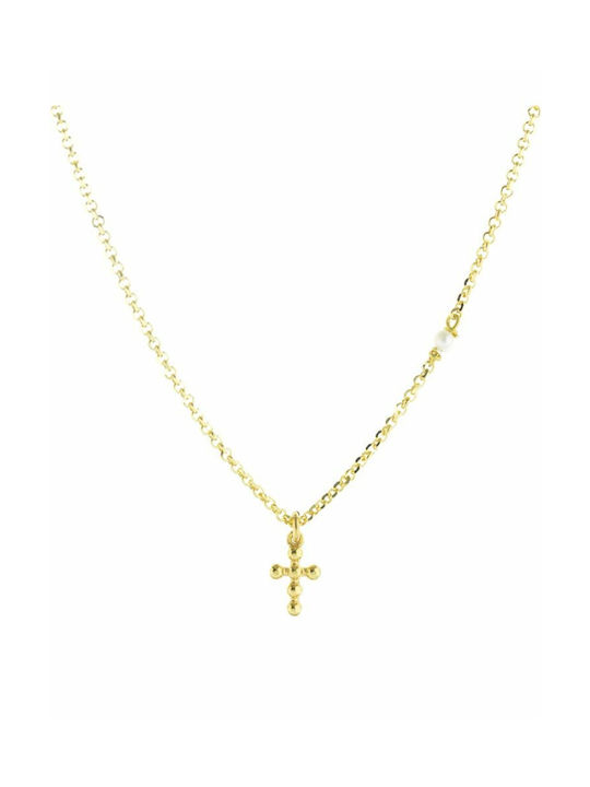 Cross from Gold Plated Silver with Chain