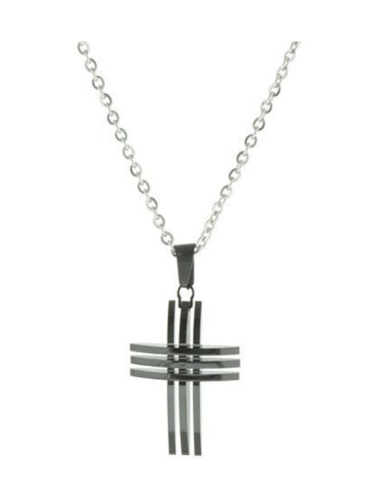 Men's Cross from Steel with Chain