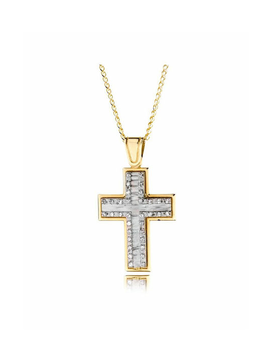 Gold Kreuz 14K mit Kette