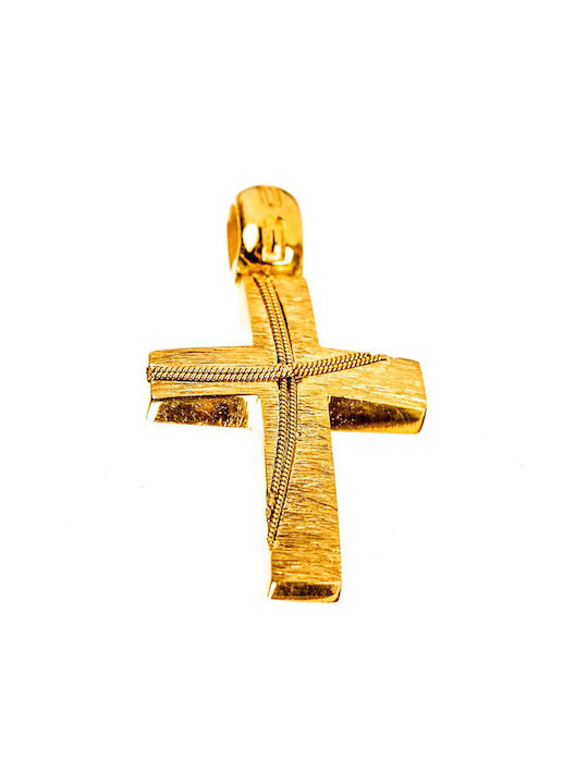 Damen Gold Kreuz 14K Beidseitig