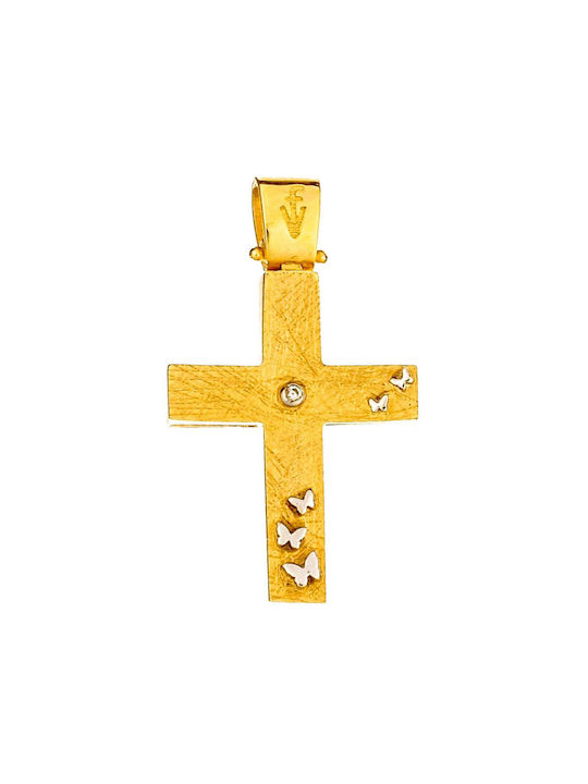 Damen Gold Kreuz 14K