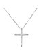 Women's White Gold Cross 18K with Chain