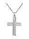 Herren Weißgold Kreuz 14K mit Kette