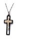 Bizoutaki Kreuz aus Vergoldetem Silber mit Kette