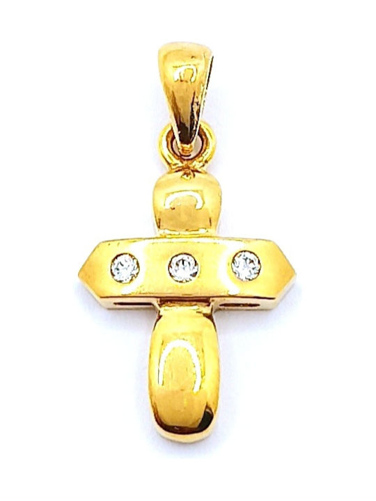 PS Silver Gold Kreuz 14K