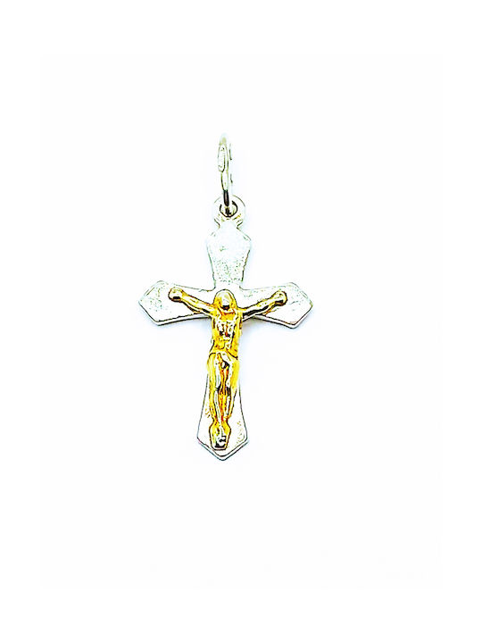 PS Silver Cross with the Crucified from Gold Plated Silver