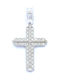 PS Silver White Gold Cross 14K