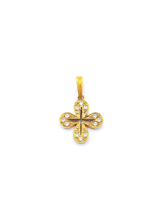 PS Silver Gold Kreuz 14K