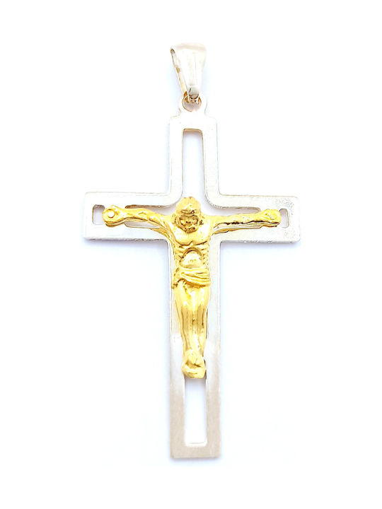 PS Silver Cross with the Crucified from Gold Plated Silver