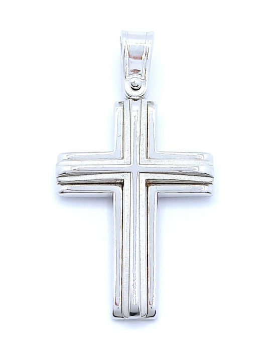 PS Silver White Gold Cross 14K