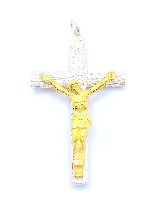 PS Silver Cross with the Crucified from Gold Plated Silver