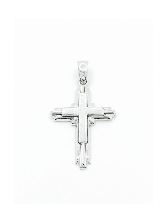 PS Silver White Gold Cross 14K