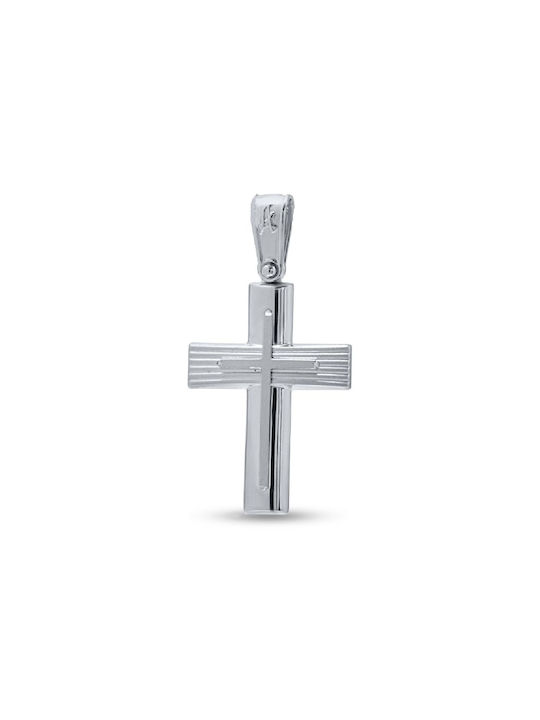 Anorado Men's White Gold Cross 14K