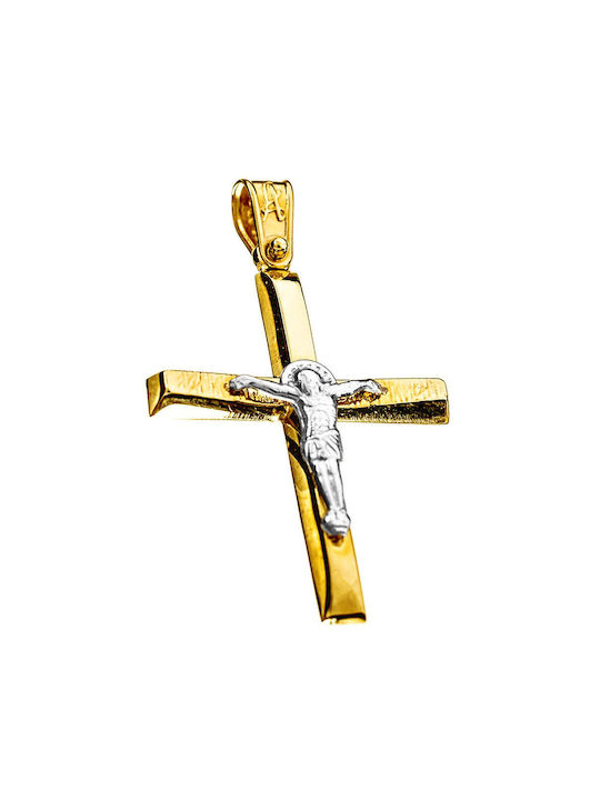 Alorado Herren Gold Kreuz 14K mit dem Gekreuzigten