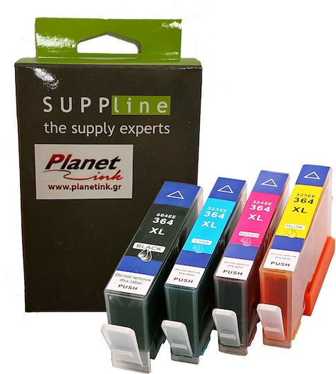 Planetink Kompatibles Tintenstrahldrucker-Tintenpatronen-Paket HP 364XL 70ml Multi (Farbe) / Schwarz 4Stück