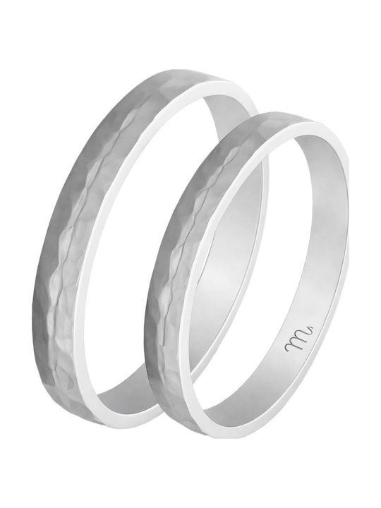 FenixJewelry Комплект годежни пръстени от Бял Злато 14K
