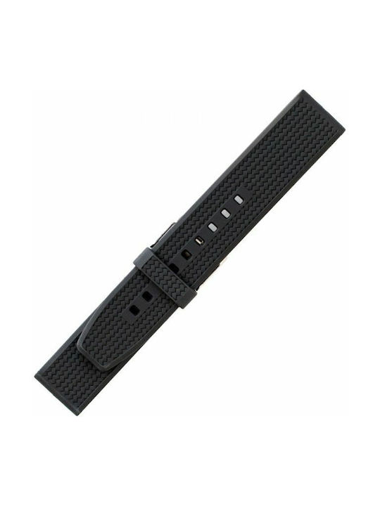 Gummi-Armband Schwarz 22mm