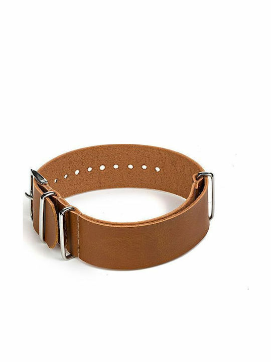 KOSTELO Curea din piele Benzile Nato Tabac maro 18mm