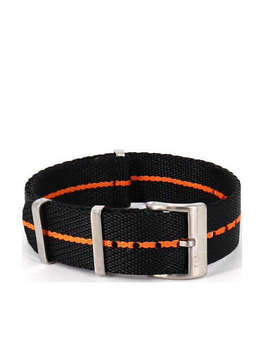 Piero Magli Piero Magli Fabric curea Benzile Nato Negru 22mm