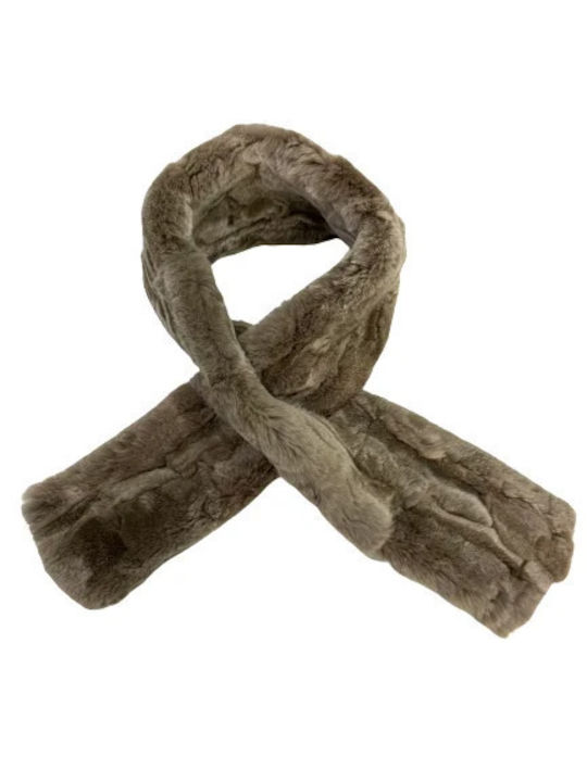 Women's Fur Scarf Gray