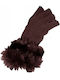Women's Knitted Gloves Brown
