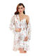 FMS Winter Women's Robe with Nightgown White Marie