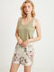 Penye Mood Summer Babydoll Khaki Floral
