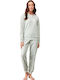 Penye Mood Winter Damen Pyjama-Set Grün