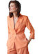 Cento Fashion Women's Double Breasted Blazer Orange